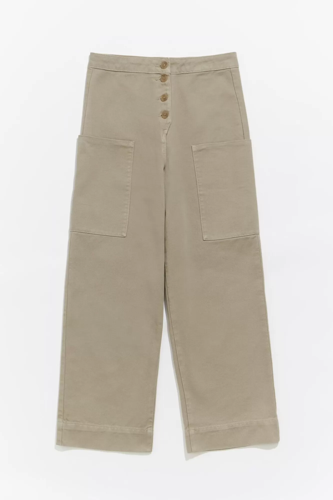 BIMBA Y LOLA Pantalon Recto Tobillero Caqui Clearance