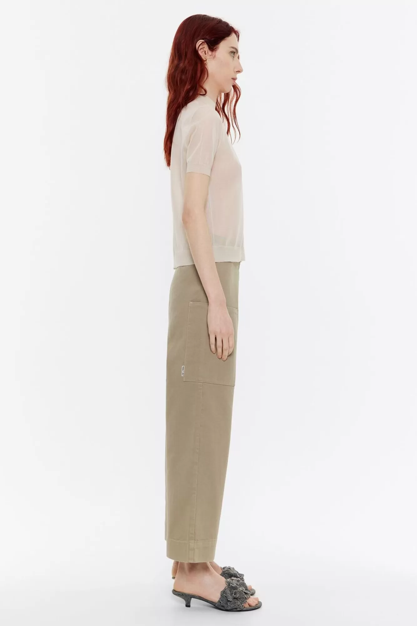 BIMBA Y LOLA Pantalon Recto Tobillero Caqui Shop