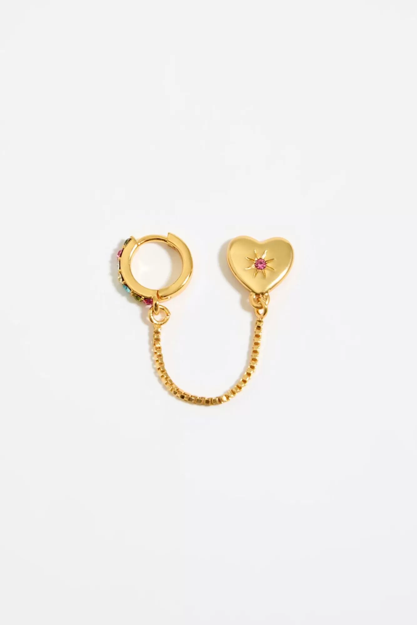 BIMBA Y LOLA Pendiente Doble Con Aro Y Corazon Cristales Online