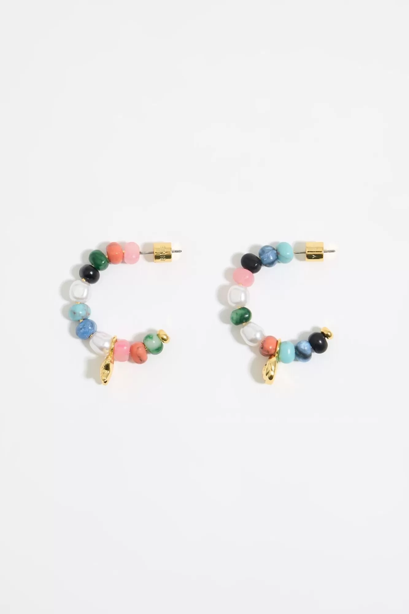 BIMBA Y LOLA Pendientes Aro Caracolas, Perlas Y Piedras Multicolores Cheap