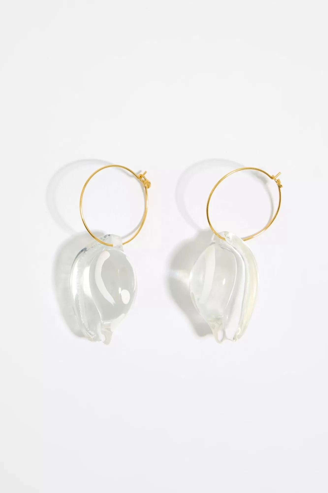 BIMBA Y LOLA Pendientes Aro Caracolas Transparentes New