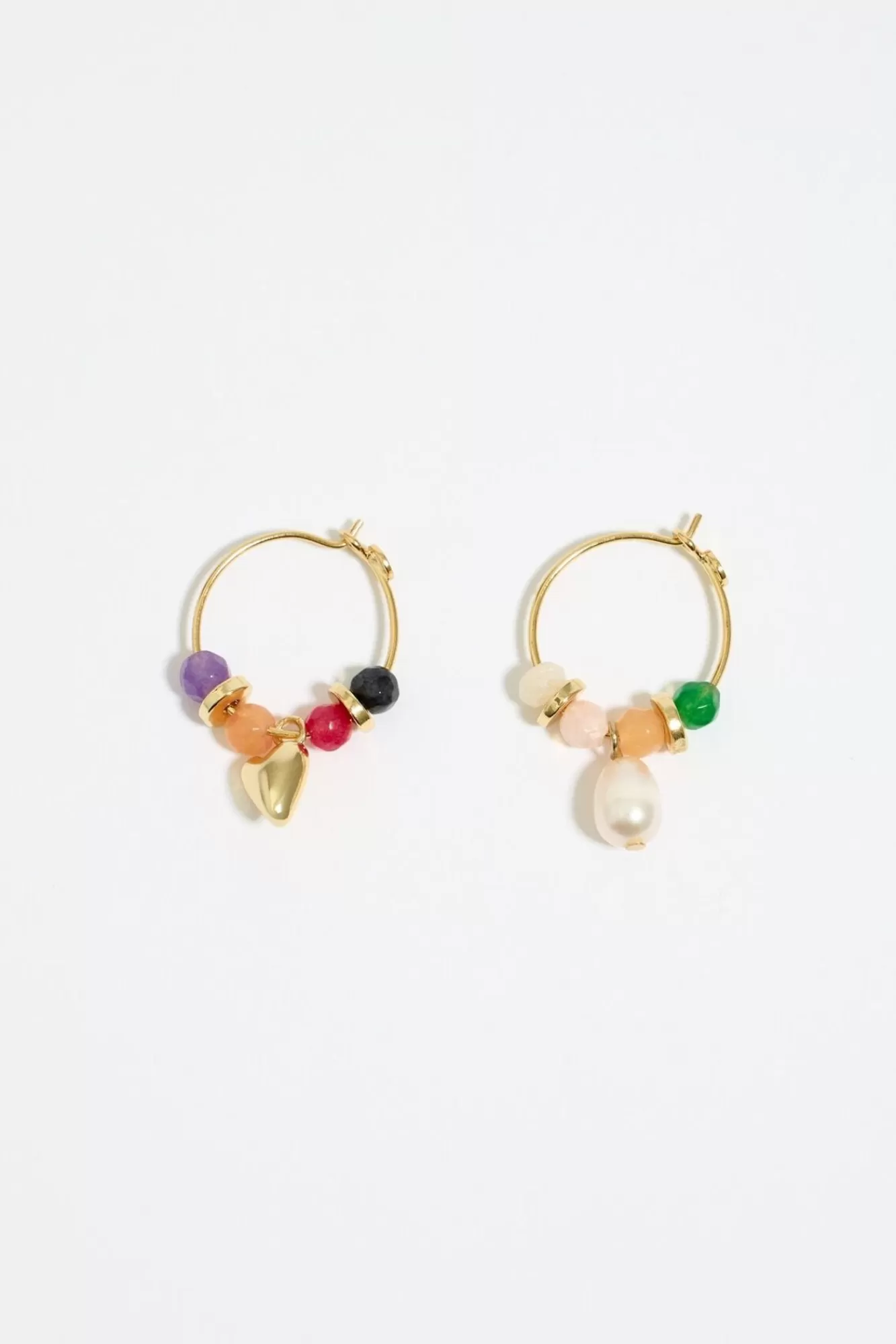 BIMBA Y LOLA Pendientes Aro Corazon Y Perla Multicolor Online