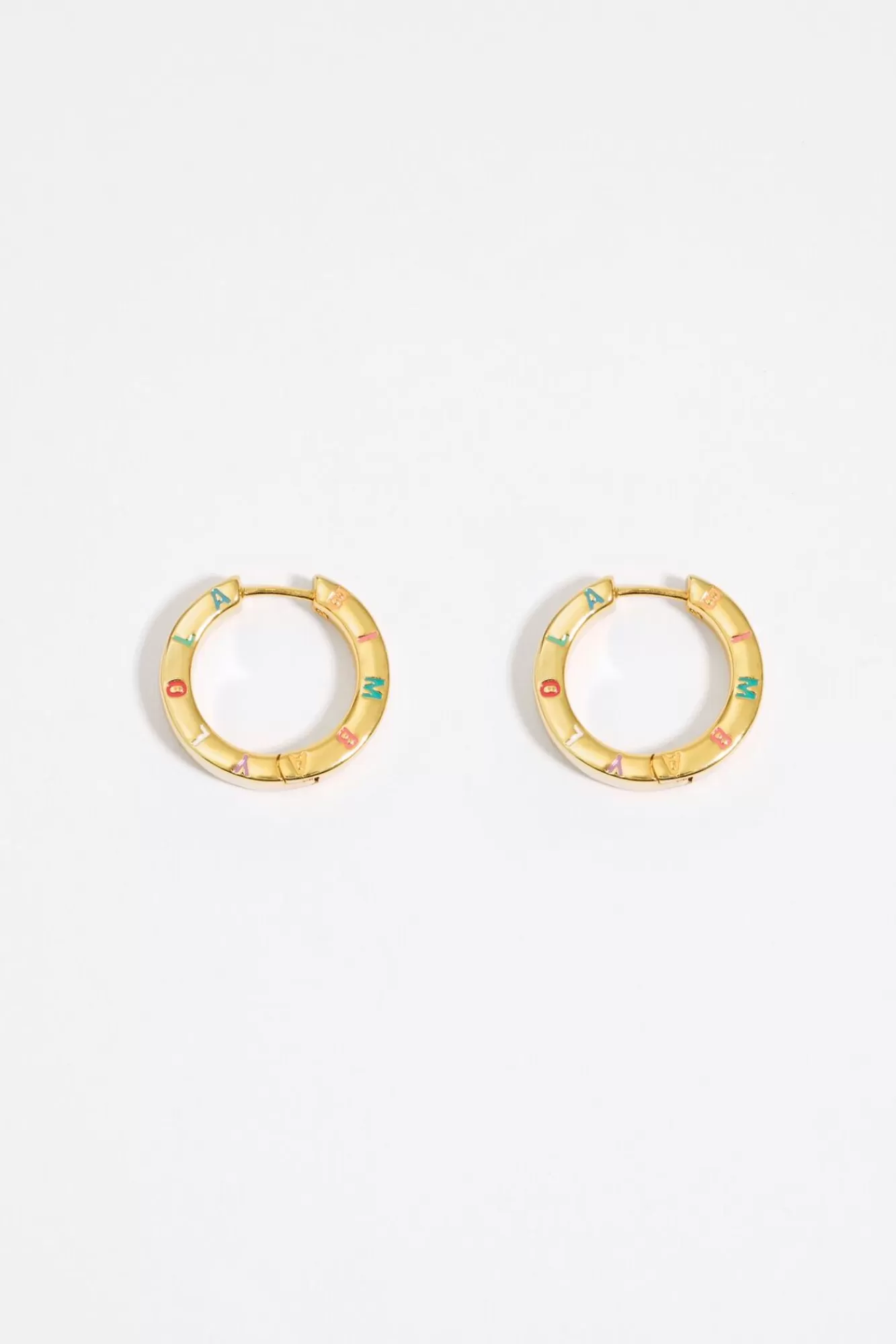 BIMBA Y LOLA Pendientes Aro Dorado Logo Multipastel Cheap