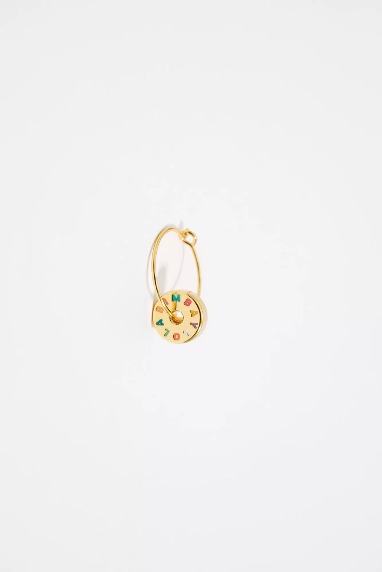 BIMBA Y LOLA Pendientes Aro Dorado Logo Multipastel Flash Sale