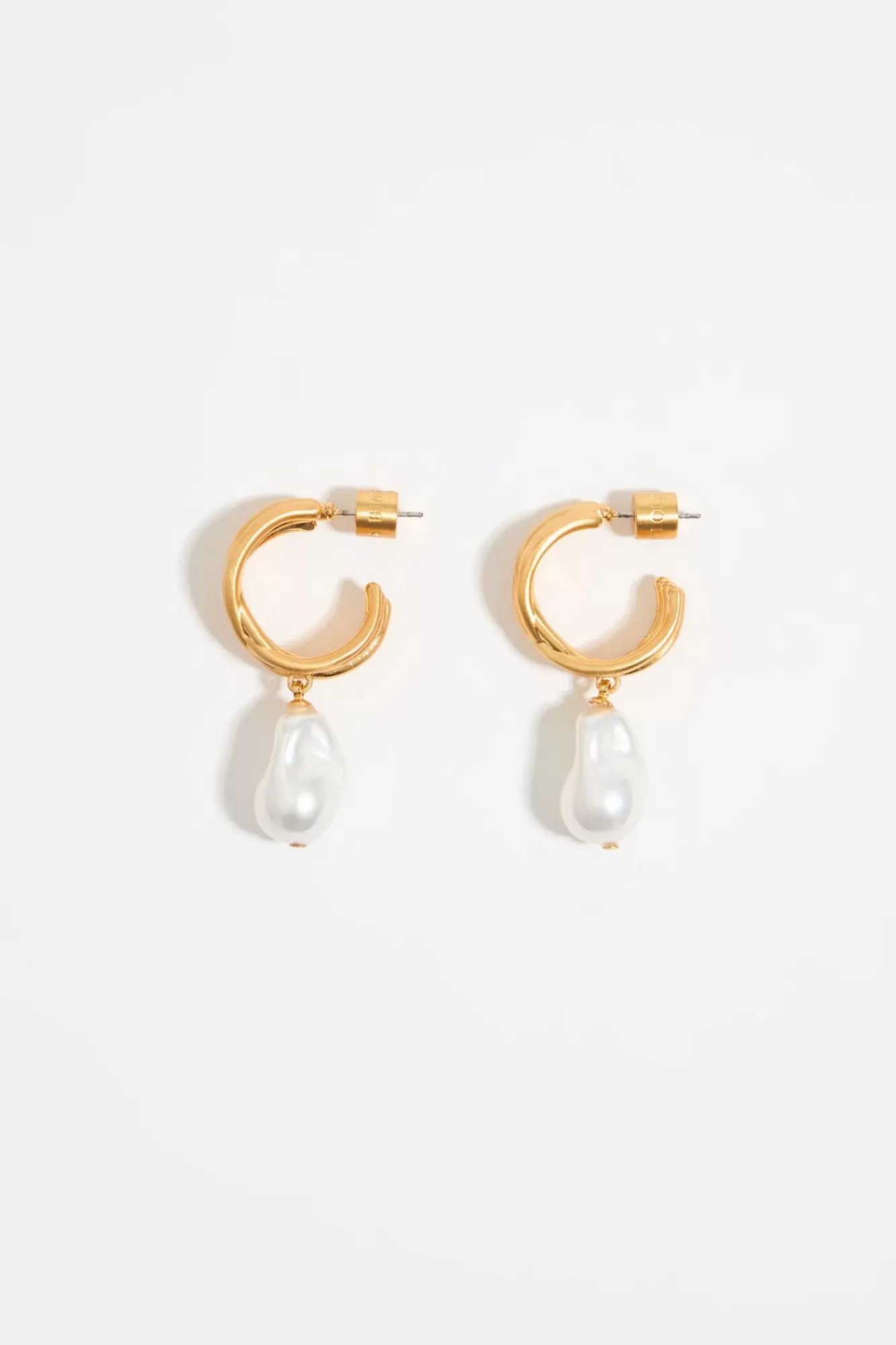 BIMBA Y LOLA Pendientes Aro Dorado Perla Clearance