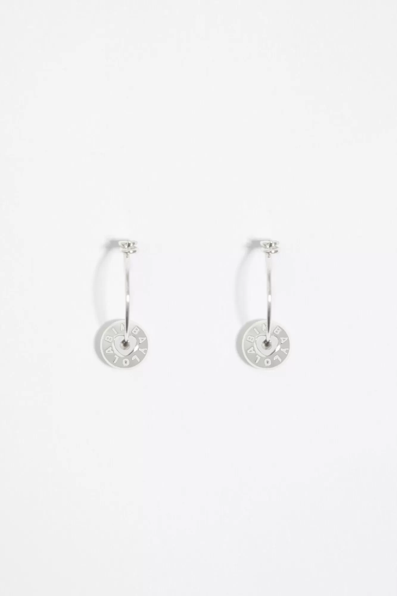 BIMBA Y LOLA Pendientes Aro Logo Candy Corazon Plata Store