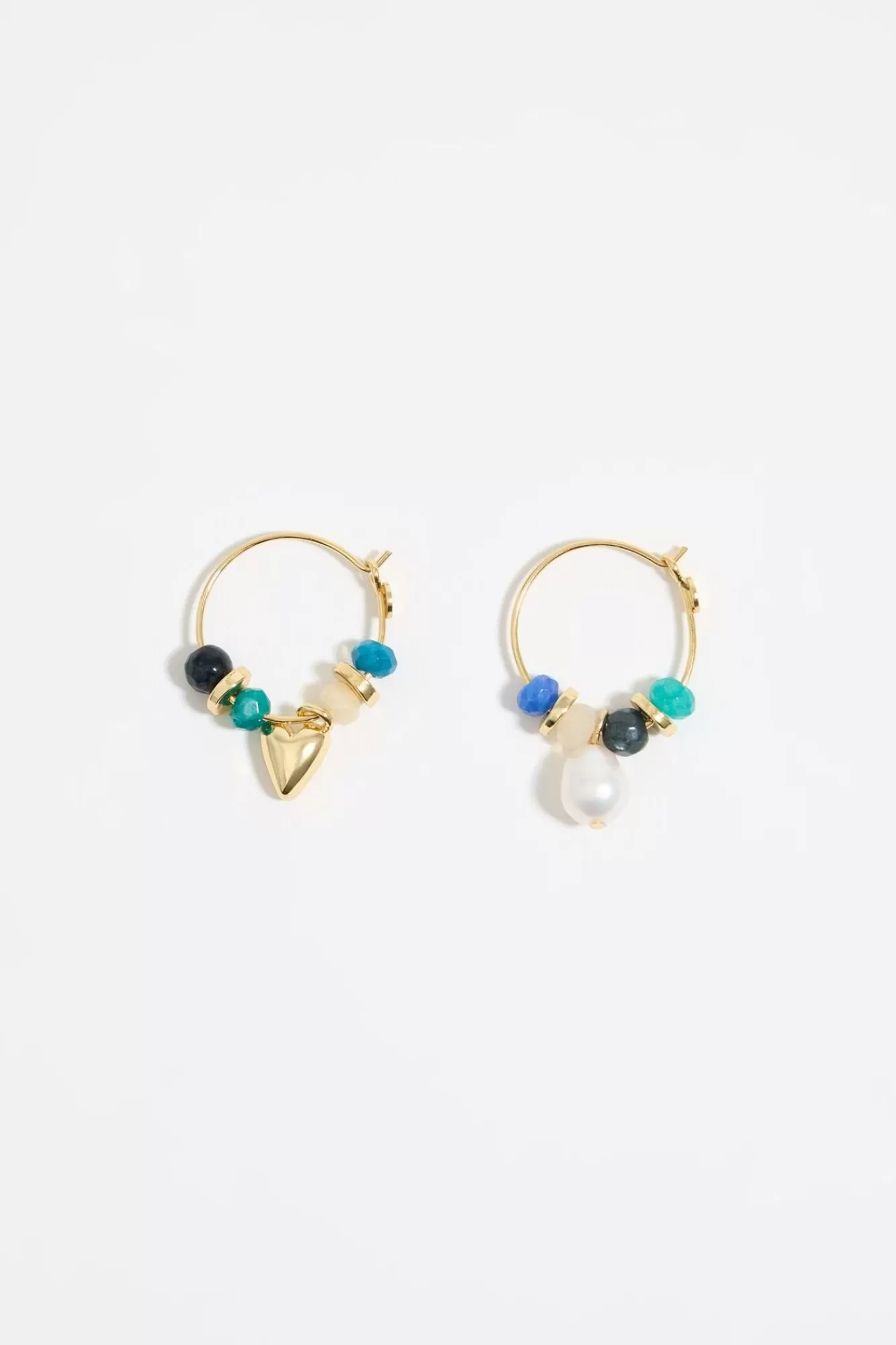 BIMBA Y LOLA Pendientes Aro Piedras Azules Flash Sale