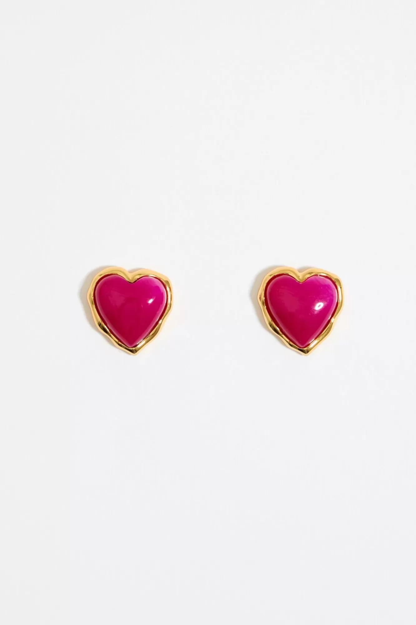 BIMBA Y LOLA Pendientes Corazon Piedra Fucsia Online