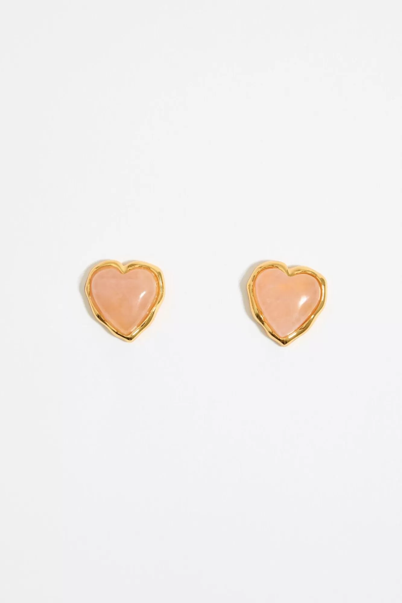 BIMBA Y LOLA Pendientes Corazon Piedra Rosa Cheap