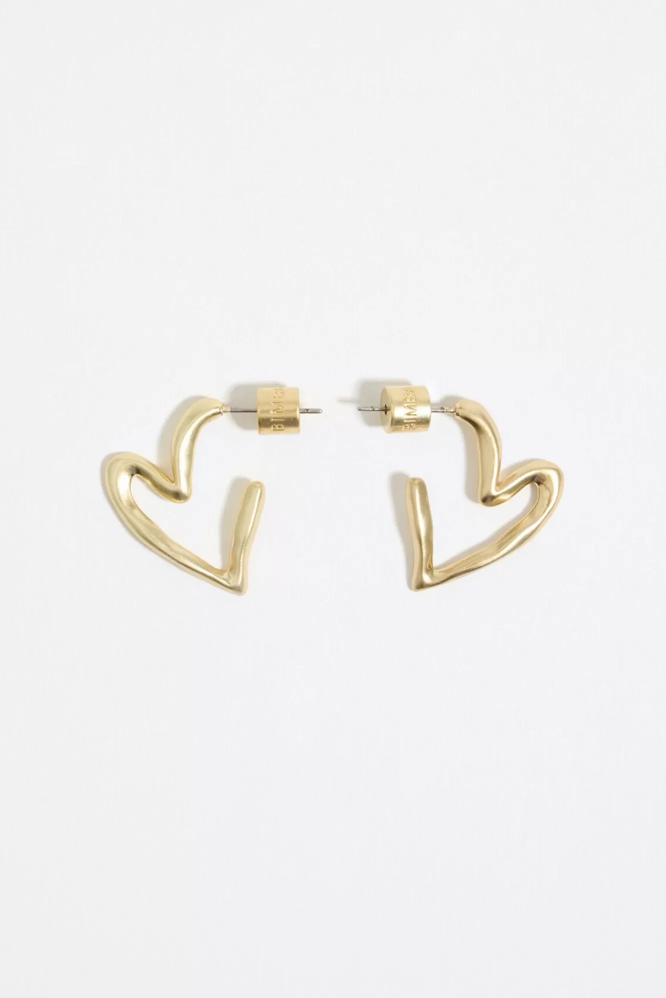 BIMBA Y LOLA Pendientes Corazon Textura Dorados Cheap