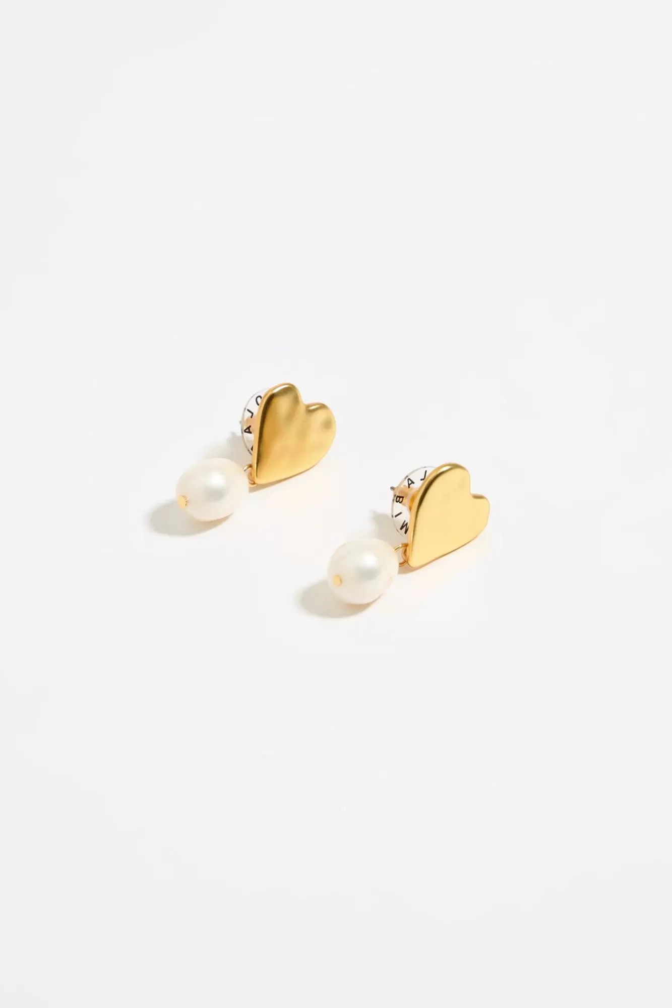 BIMBA Y LOLA Pendientes Corazones Dorados Y Perlas Cheap