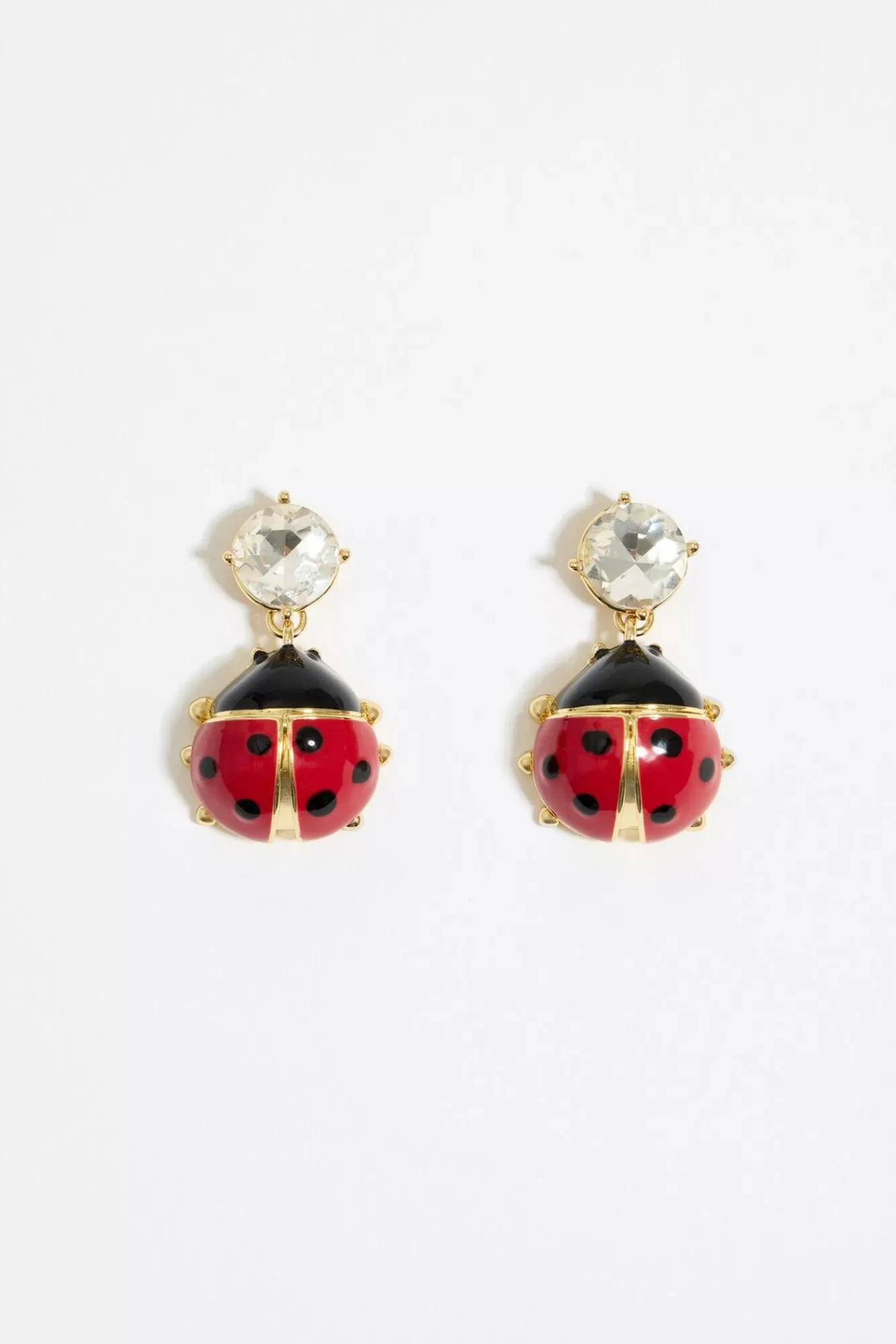 BIMBA Y LOLA Pendientes Cristal Y Mariquita Rojos Best Sale