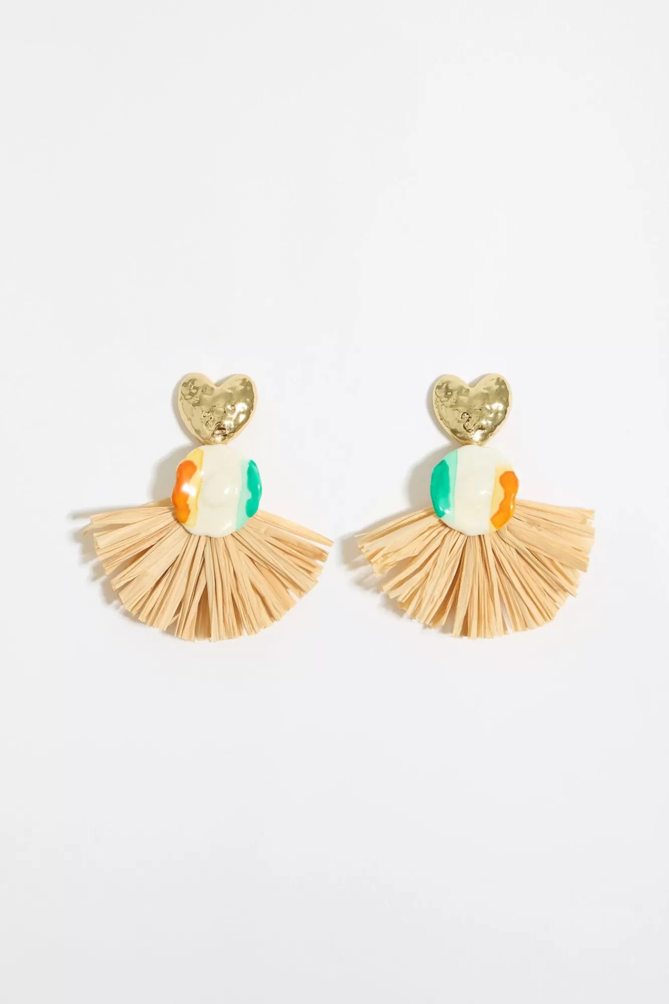 BIMBA Y LOLA Pendientes Flor Ceramica Y Rafia Shop