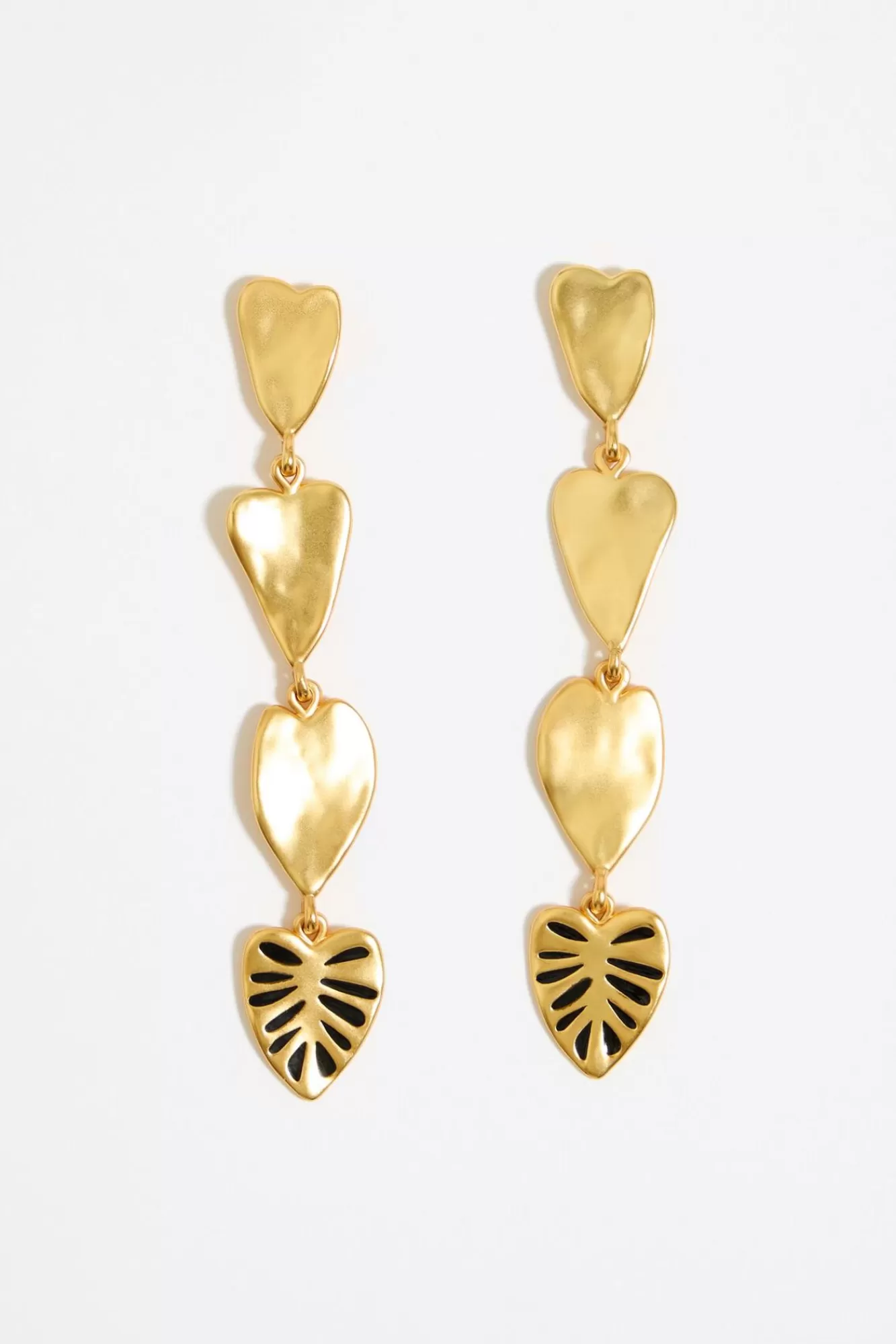 BIMBA Y LOLA Pendientes Hojas Dorado Mate New