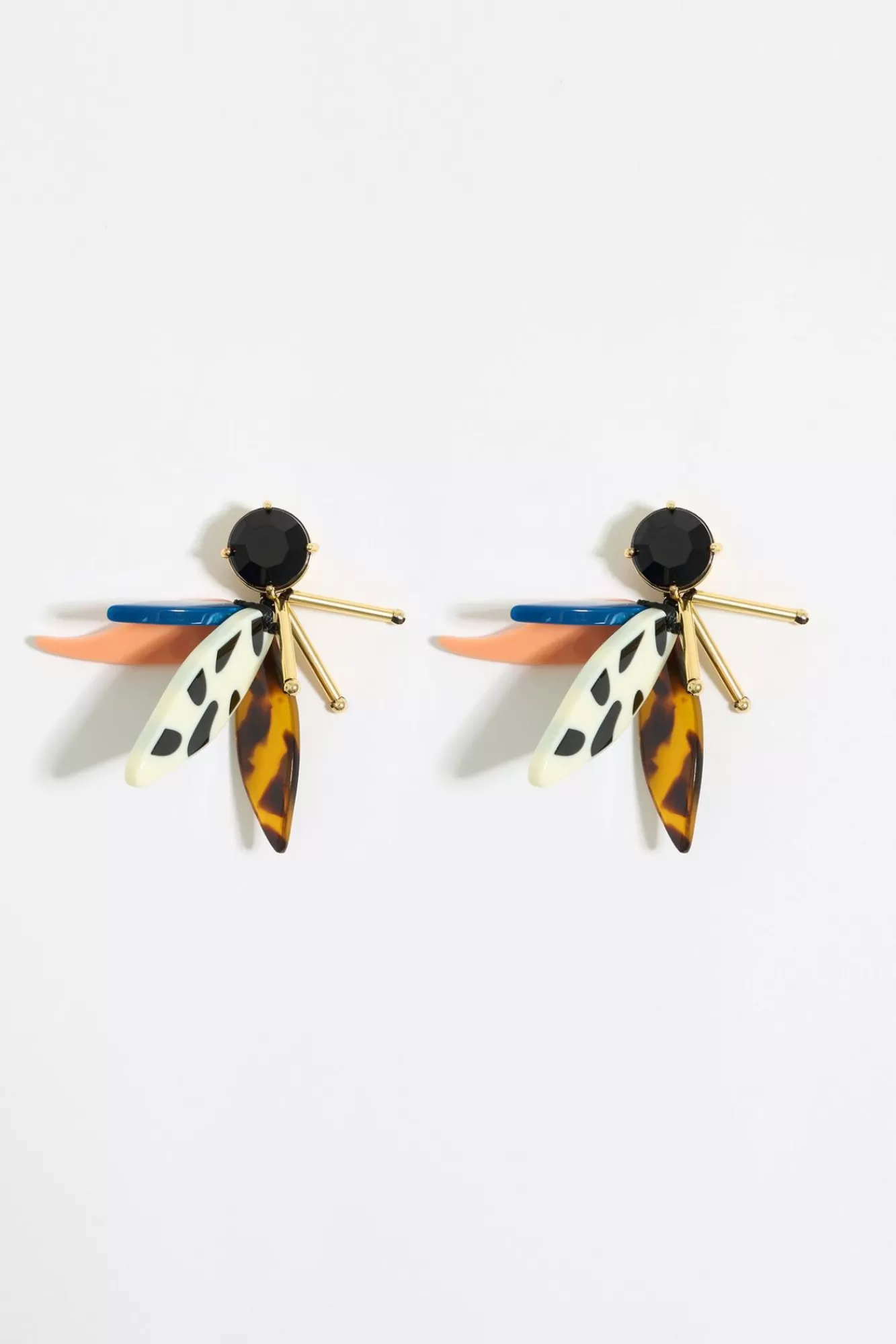 BIMBA Y LOLA Pendientes Hojas Resina Cristal Negro Cheap