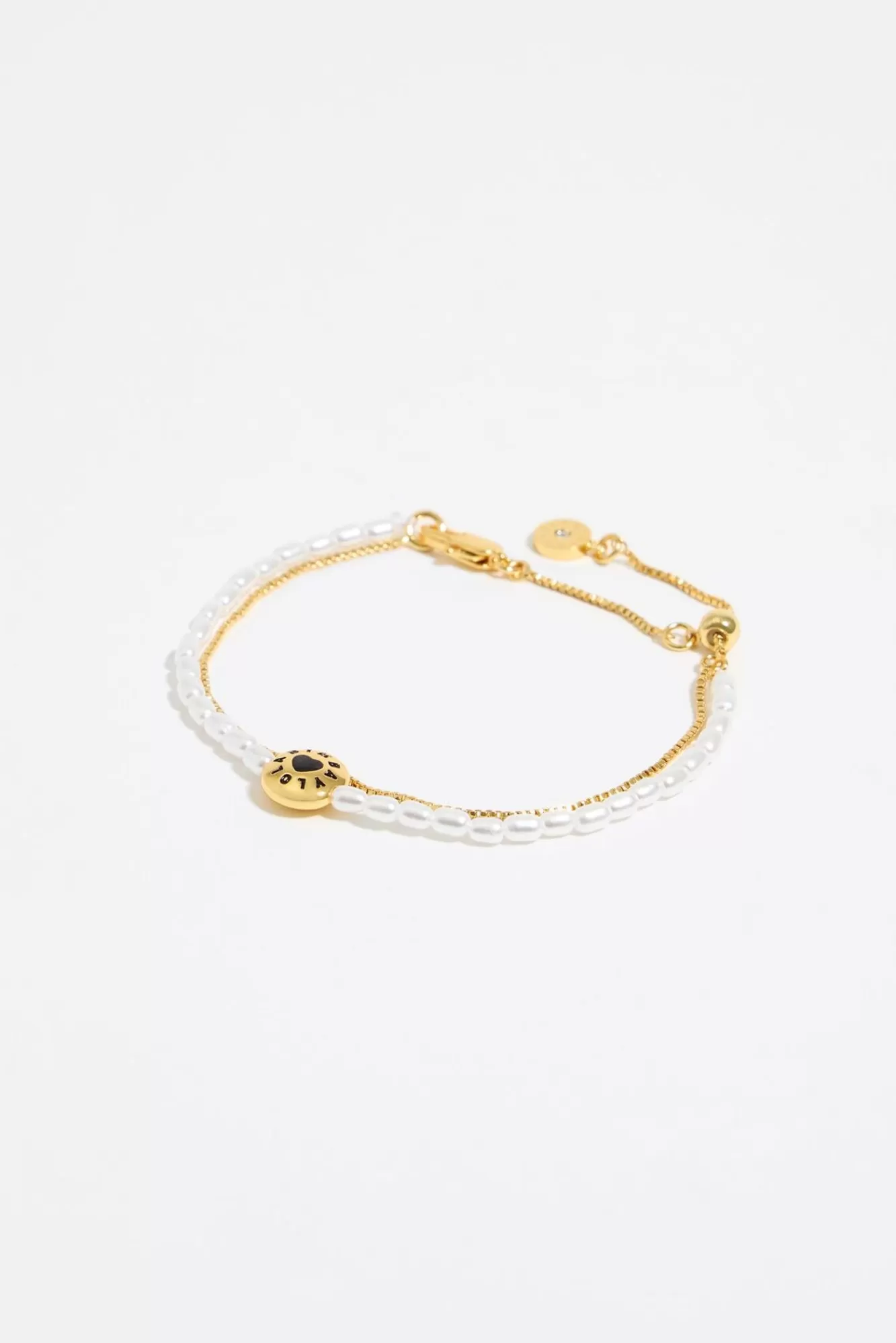 BIMBA Y LOLA Pulsera Doble Logo Candy Perlas Negro Best Sale