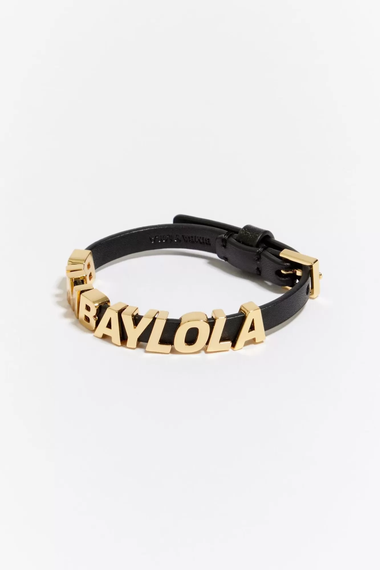 BIMBA Y LOLA Pulsera Fina Letras Logo Piel Negra Fashion