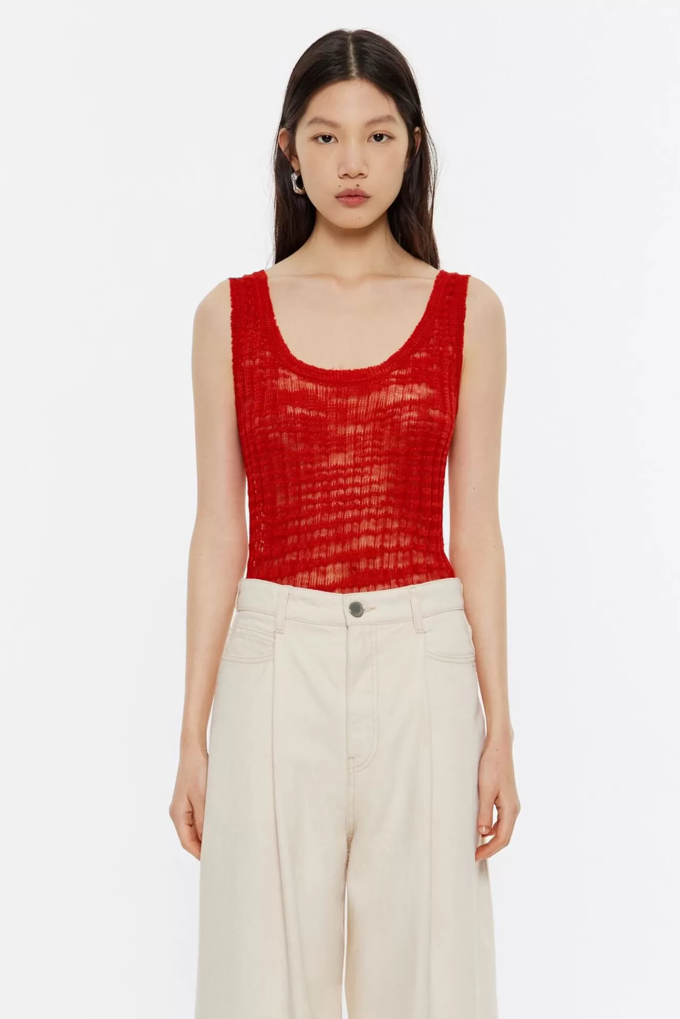 BIMBA Y LOLA Top Ajustado Punto Rojo Best Sale