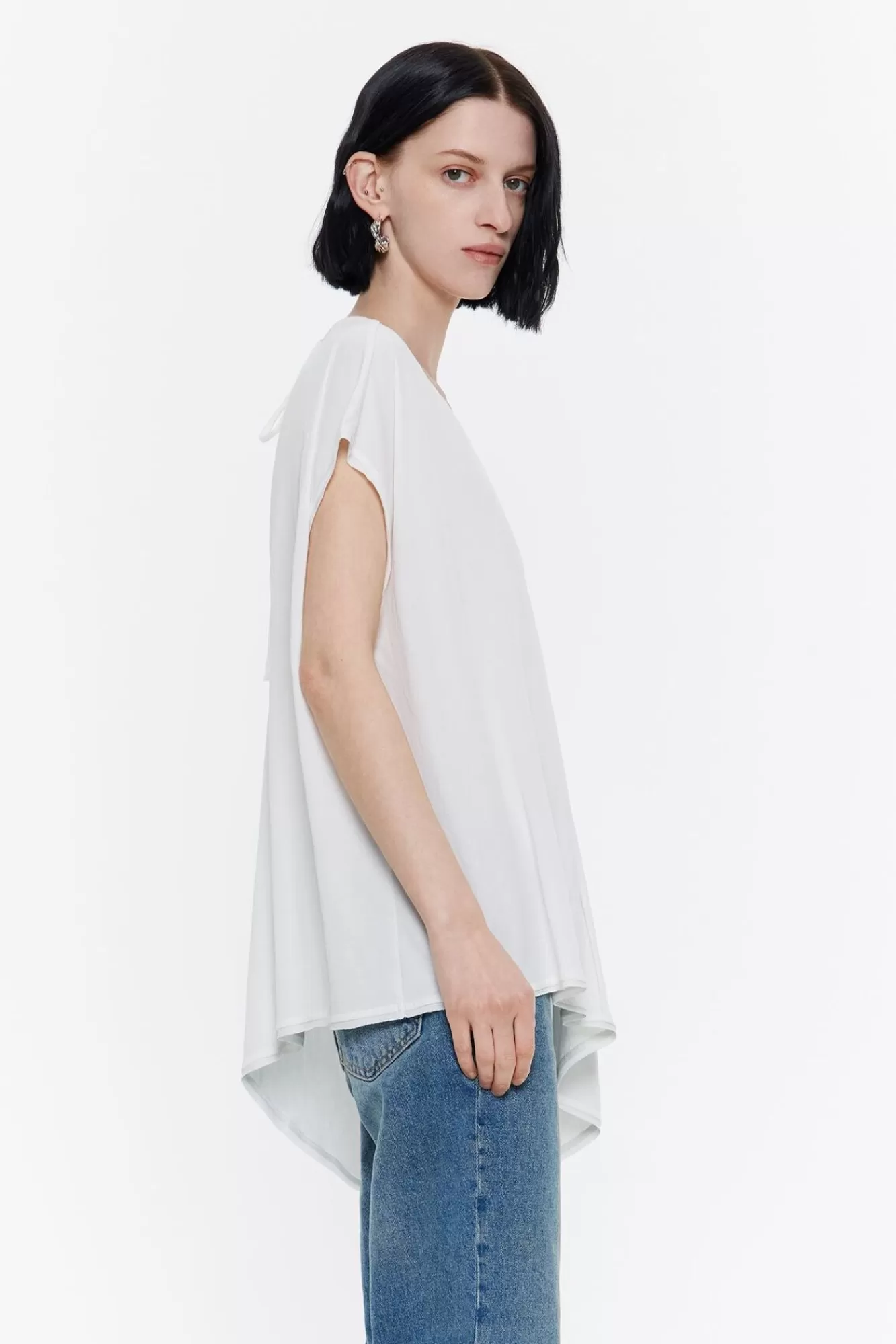 BIMBA Y LOLA Top Largo Oversize Marfil Flash Sale