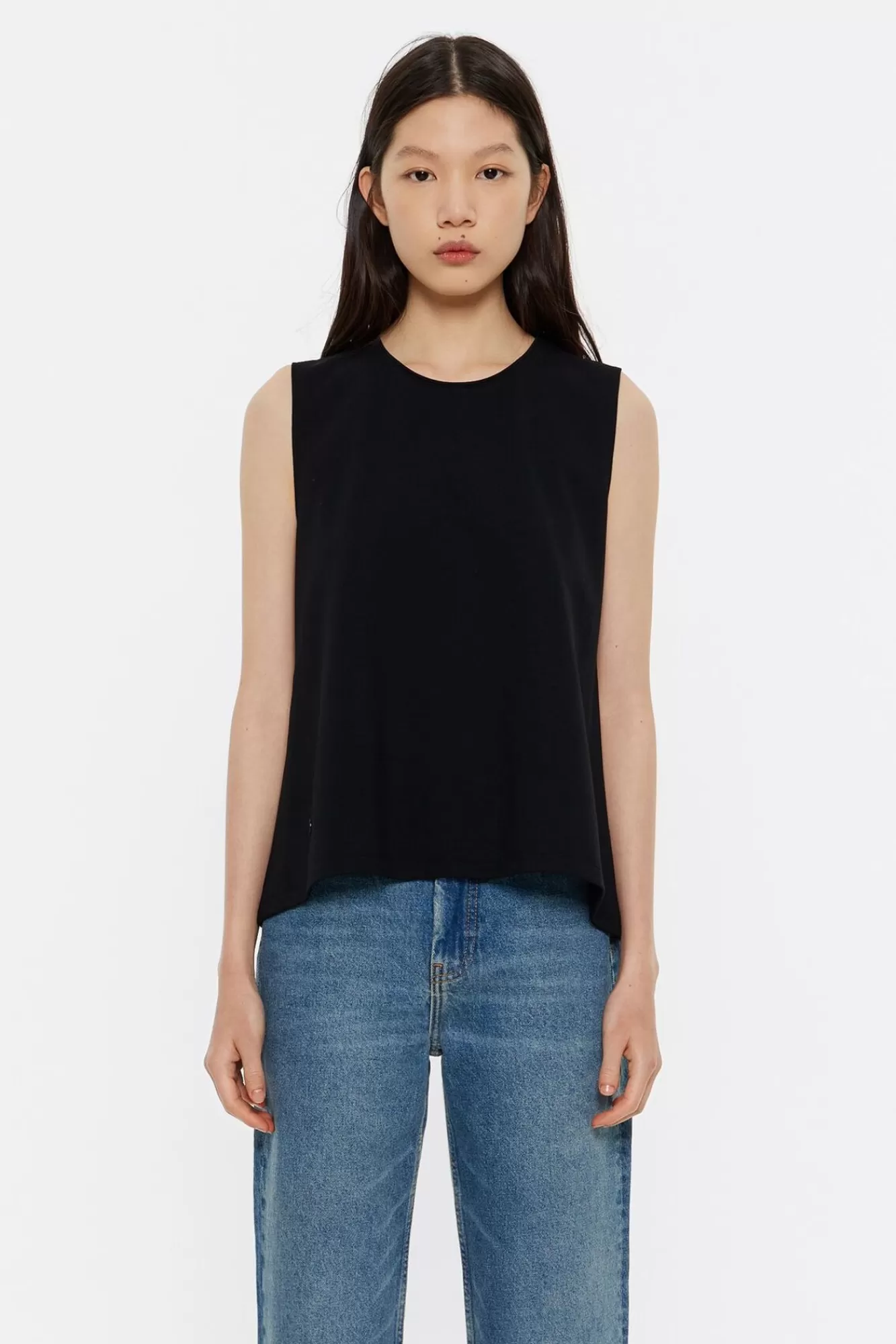 BIMBA Y LOLA Top Linea A Punto Roma Negro Best Sale