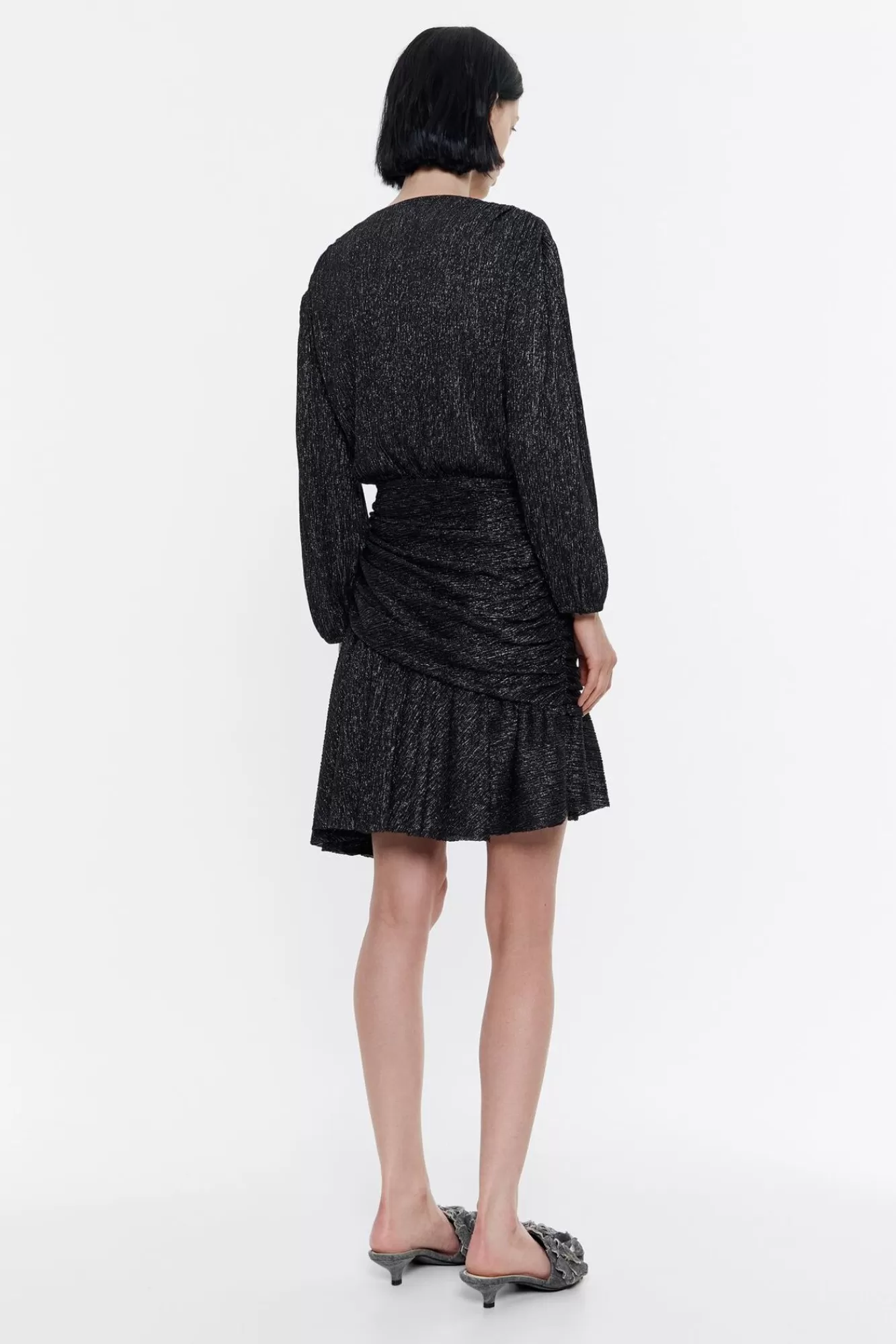 BIMBA Y LOLA Vestido Corto Lurex Negro Cheap