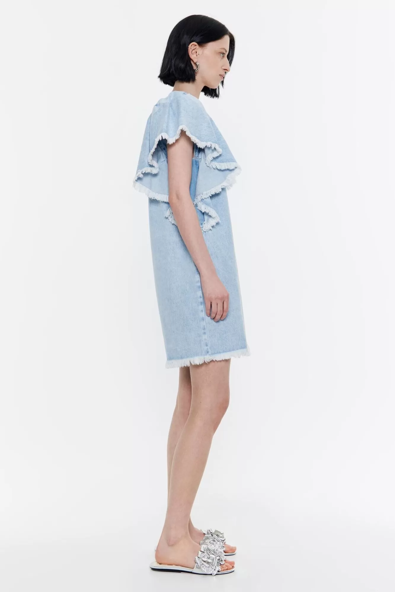 BIMBA Y LOLA Vestido Denim Volantes Azul Claro Store