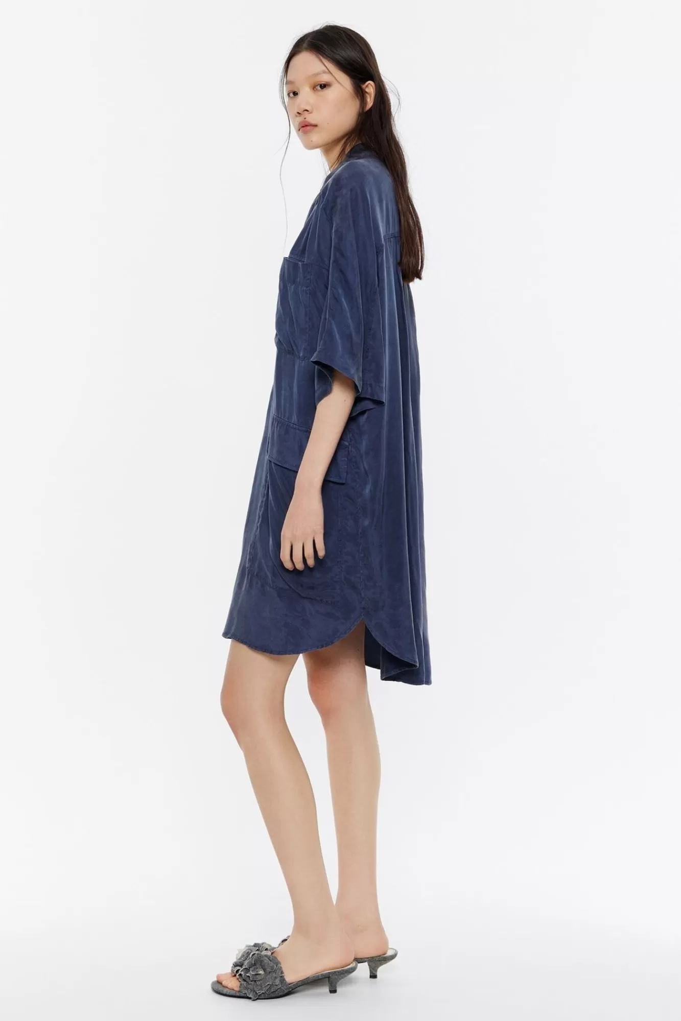 BIMBA Y LOLA Vestido Oversize Fluido Azul Lavado Flash Sale