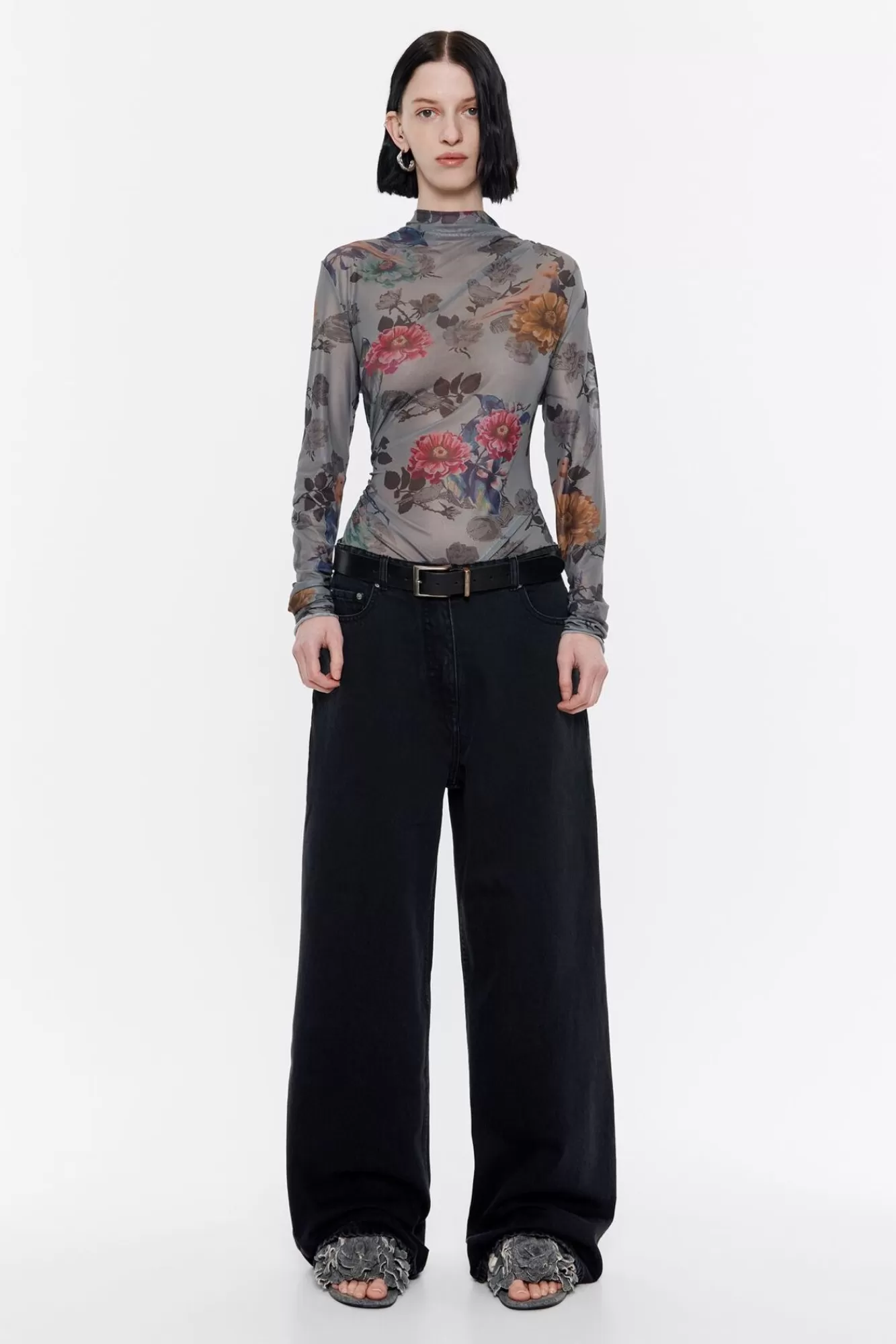 BIMBA Y LOLA Wide Leg - Vaquero Negro Lavado Hot