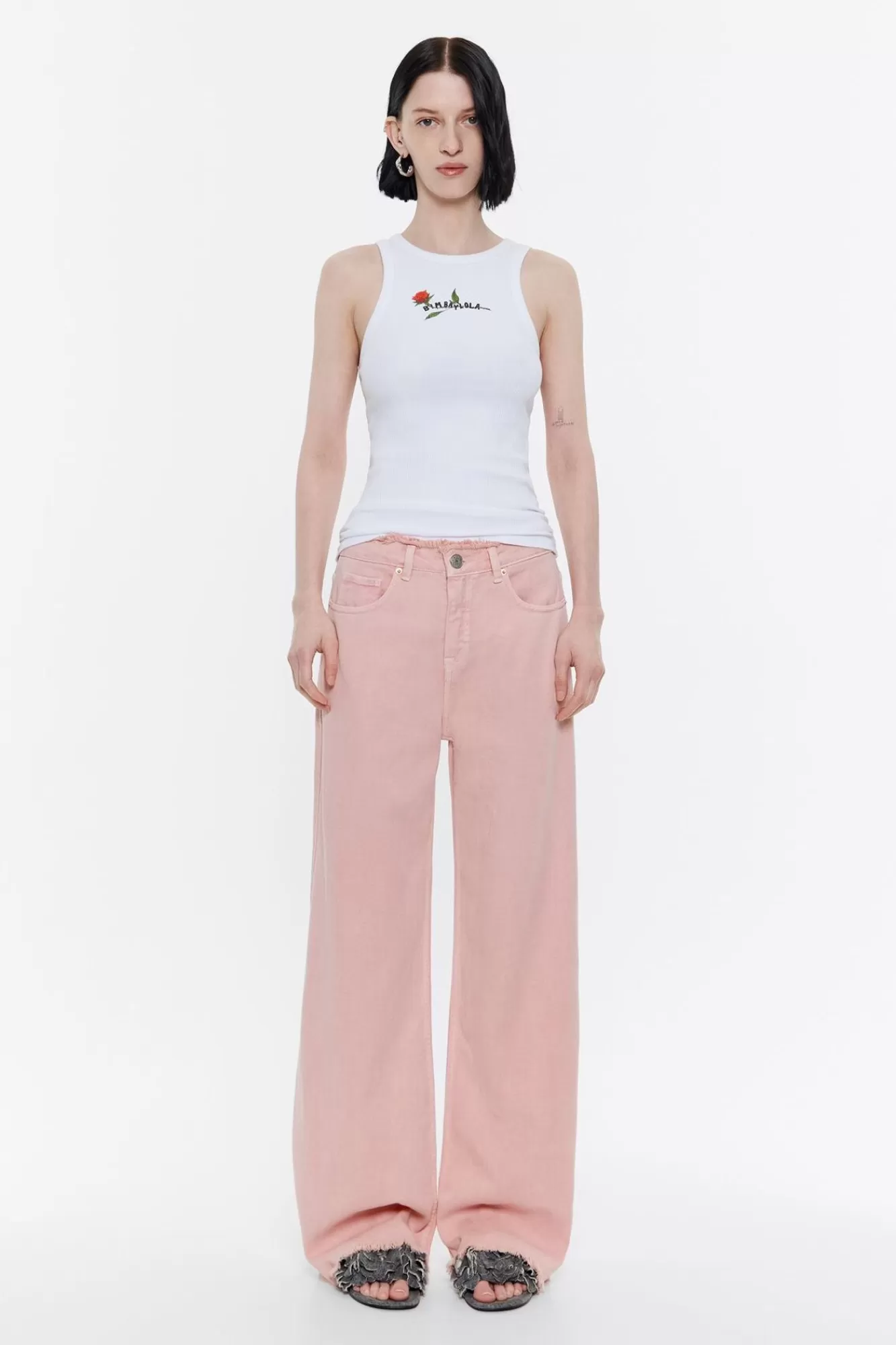 BIMBA Y LOLA Wide Leg - Vaquero Rosa Fashion